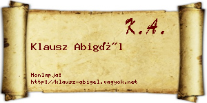Klausz Abigél névjegykártya